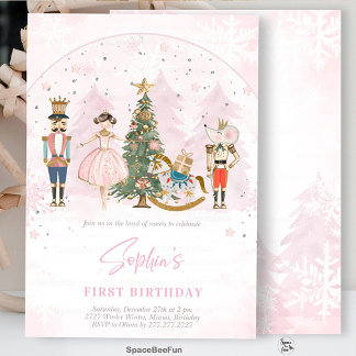 Nutcracker Birthday Ballerina Invitation