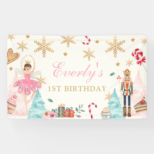 Nutcracker Birthday Fairy Land Of Sweet Backdrop Banner (Horizontal)