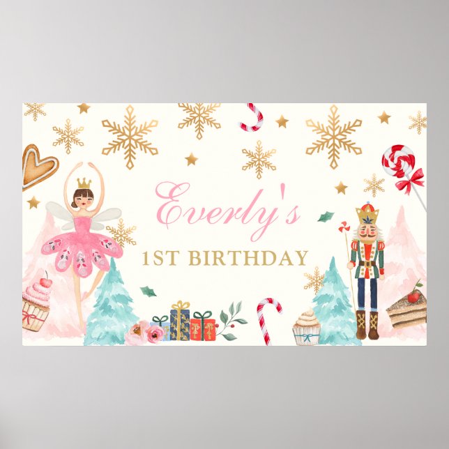 Nutcracker Birthday Fairy Land Of Sweet Backdrop Poster (Front)