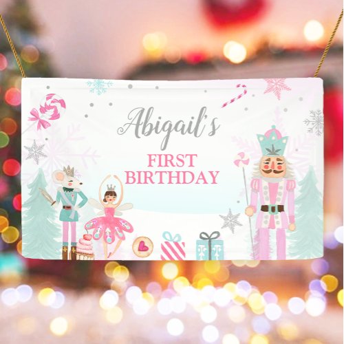 Nutcracker Birthday Girl Land of Sweets Backdrop B Banner