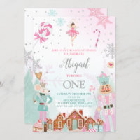 Nutcracker Birthday Girl Land of Sweets Fairy Pink Invitation