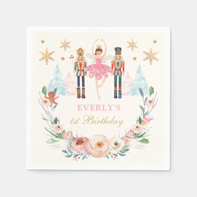 Nutcracker Birthday Land Of Sweet Birthday Party Napkins (Front)