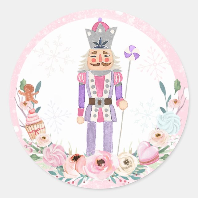 Nutcracker Birthday Land Of Sweet Party Favor Classic Round Sticker (Front)