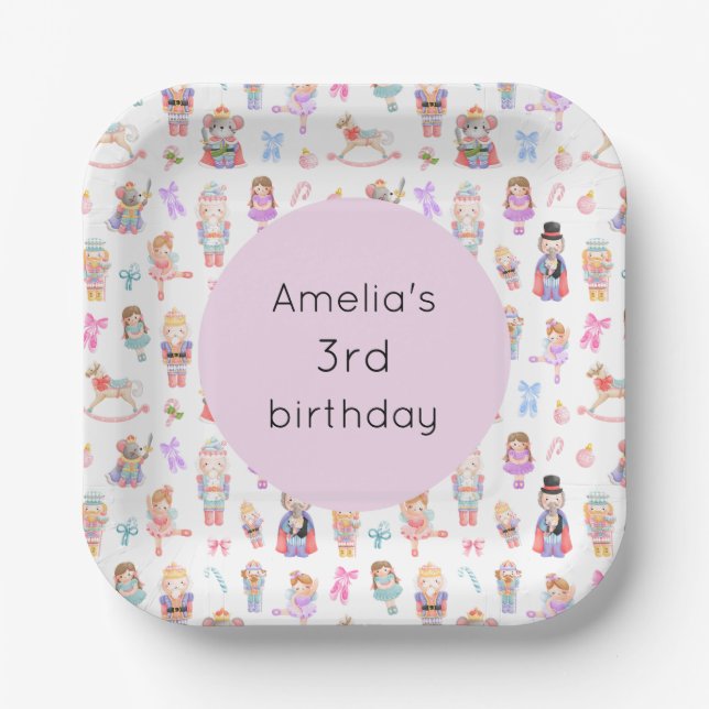Nutcracker Birthday Paper Plates (Front)
