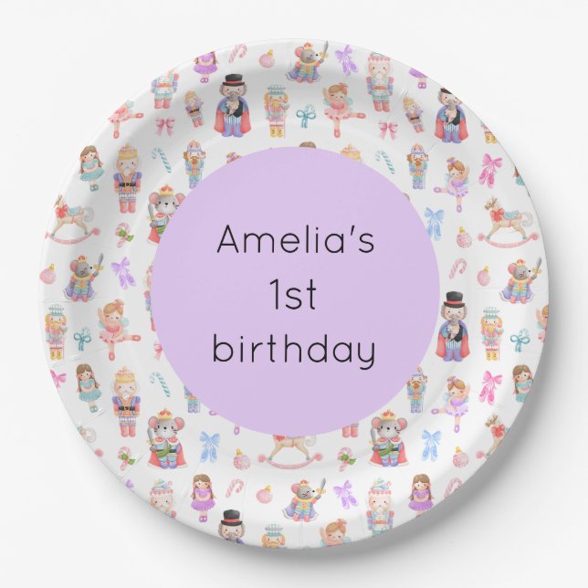 Nutcracker Birthday Paper Plates (Front)