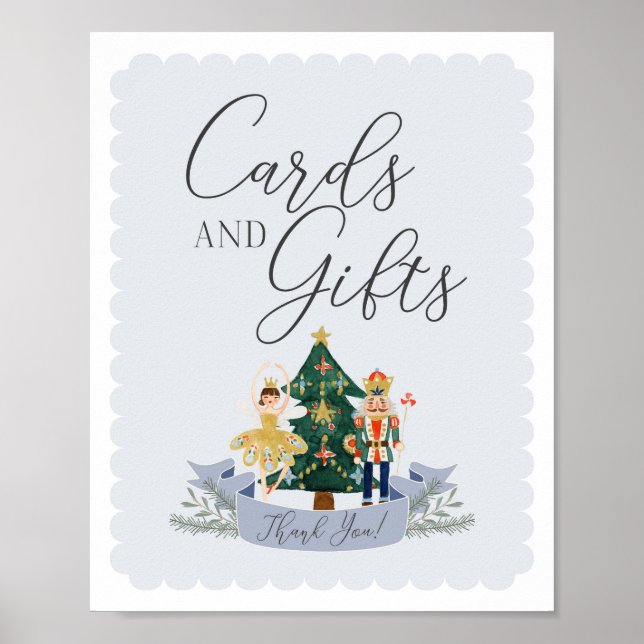 nutcracker birthday party cards and gifts sign (Front)