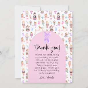 Nutcracker Birthday Photo Thank You Invitation