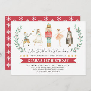 Nutcracker Birthday Sugar Plum Fairy Christmas Invitation