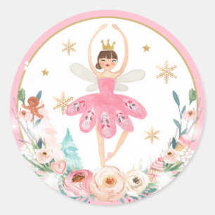 Nutcracker Birthday Sugar Plum Fairy Land Of Sweet Classic Round Sticker