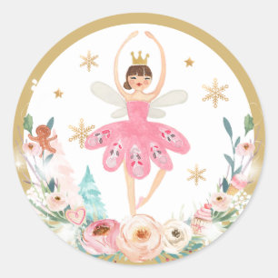 Nutcracker Birthday Sugar Plum Fairy Land Of Sweet Classic Round Sticker