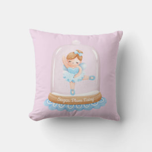 Nutcracker Blue Sugar Plum Fairy Christmas Throw Pillow