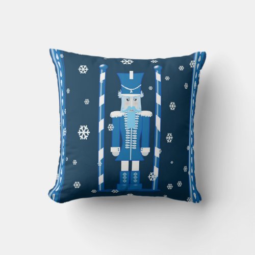 Nutcracker blue throw pillow