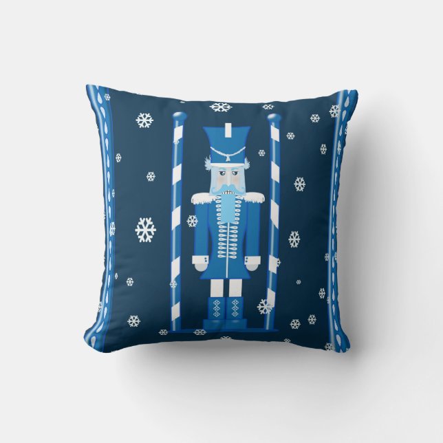 Nutcracker blue throw pillow (Front)