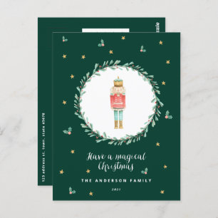 Nutcracker botanical cute Christmas Postcard