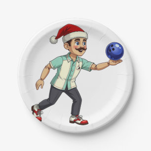 Nutcracker Bowling Christmas Sports Holiday Xmas Paper Plates