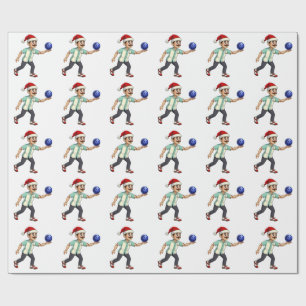 Nutcracker Bowling Christmas Sports Holiday Xmas Wrapping Paper