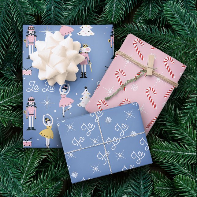 Nutcracker Candycane Ballet Christmas Wrapping Paper Sheets (Creator Uploaded)