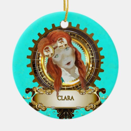 Nutcracker Ceramic Circle Ornament CLARA