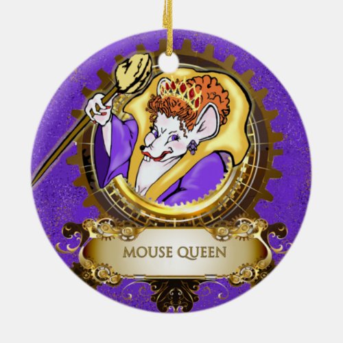 Nutcracker Ceramic Circle Ornament  Mouse Queen