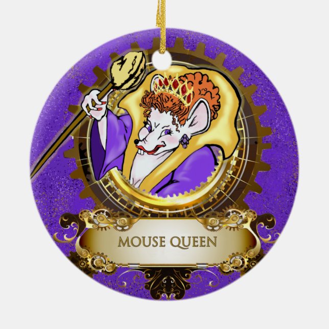 Nutcracker Ceramic Circle Ornament : Mouse Queen (Back)