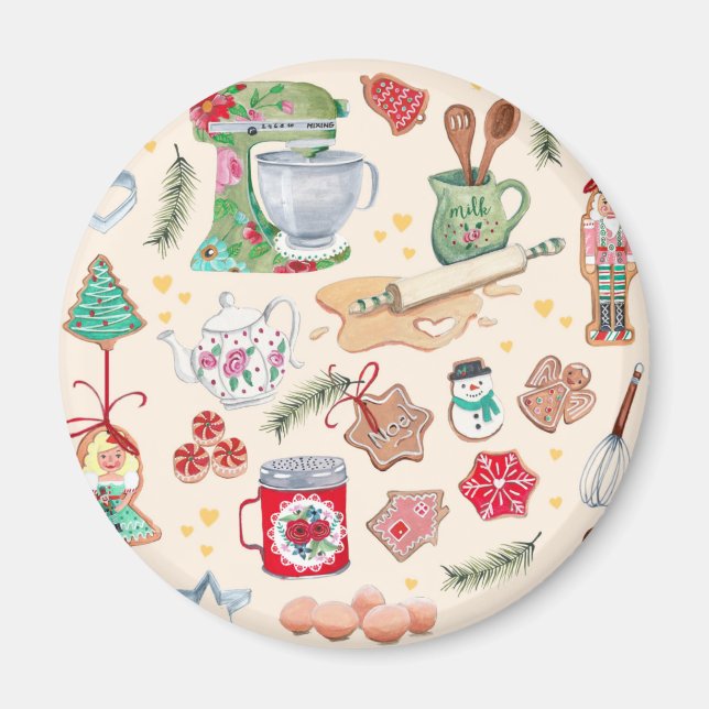 Nutcracker character cute kitchen cookies magnet (Front)