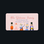 Nutcracker Characters Pink Holiday Address Label<br><div class="desc">This cute and festive Christmas holiday address label features a pink background with nutcracker characters. Personalize it for your needs. You can find matching products at my store.</div>