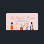 Nutcracker Characters Pink Holiday Address Label<br><div class="desc">This cute and festive Christmas holiday address label features a pink background with nutcracker characters. Personalize it for your needs. You can find matching products at my store.</div>