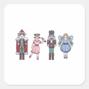Nutcracker characters square sticker