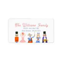 Nutcracker Characters White Holiday Address Label
