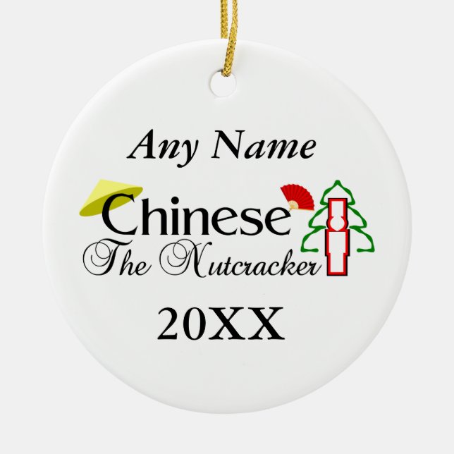 Nutcracker Chinese Ceramic Ornament (Front)