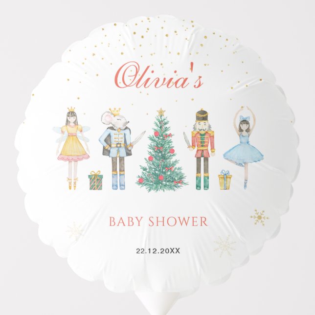 Nutcracker Christmas Baby Shower Balloon (Front)