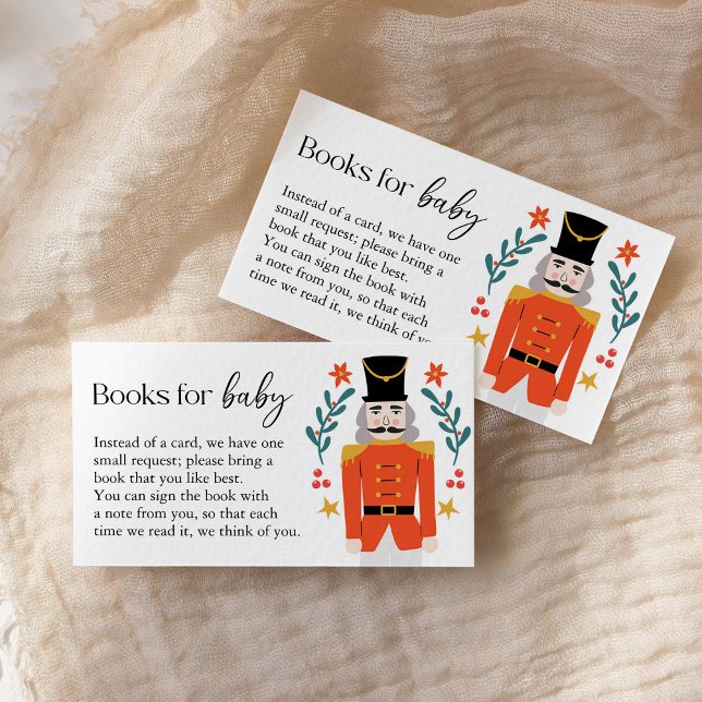 Nutcracker Christmas Baby Shower Books for Baby Enclosure Card (Creator Uploaded)