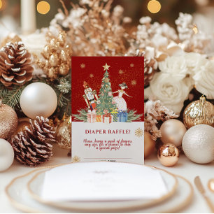 Nutcracker Christmas Baby Shower Diaper Raffle Enclosure Card