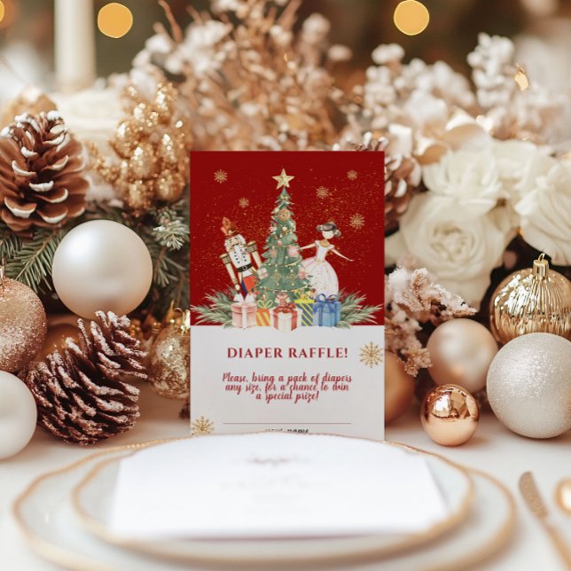 Nutcracker Christmas Baby Shower Diaper Raffle Enclosure Card (Nutcracker Christmas Baby Shower Diaper Raffle Enclosure Card!)
