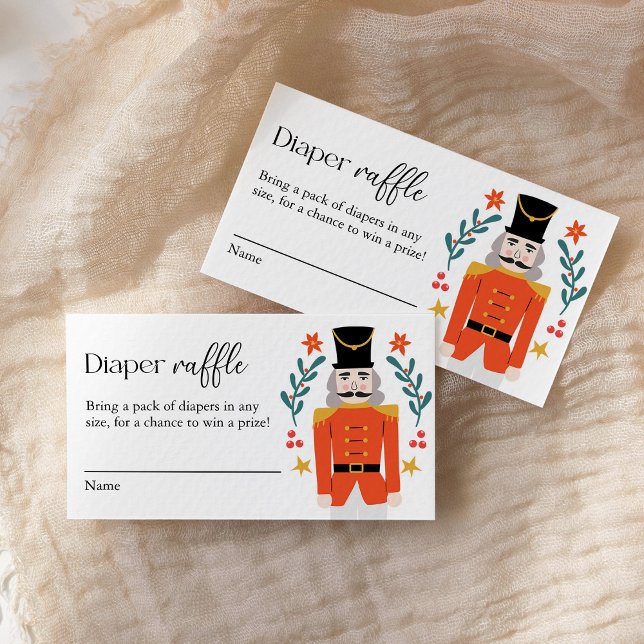 Nutcracker Christmas Baby Shower Diaper Raffle Enclosure Card (Creator Uploaded)