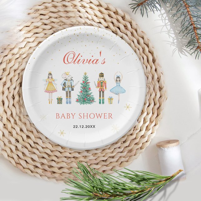 Nutcracker Christmas Baby Shower Paper Plates (Creator Uploaded)