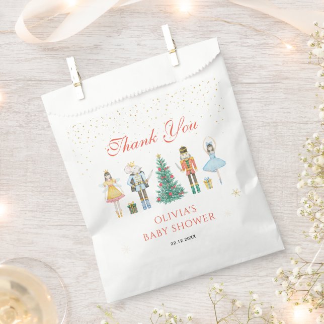 Nutcracker Christmas Baby Shower Thank You Favor Bag (Clipped)