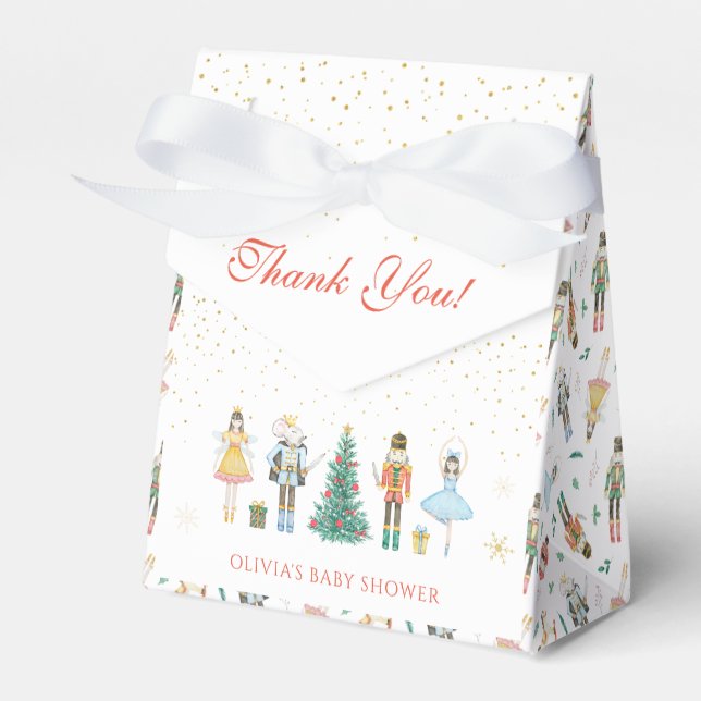 Nutcracker Christmas Baby Shower Thank You Favor Boxes (Front Side)