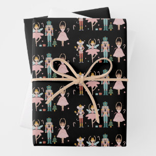 Nutcracker Christmas Ballet Cute Holiday Wrapping Paper Sheets
