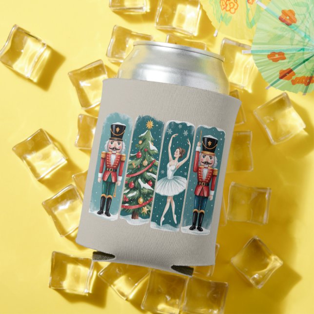 Nutcracker Christmas Ballet Holiday Scene Can Cooler (In Situ Summer)