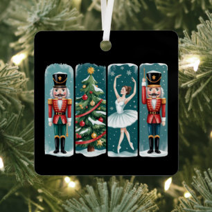 Nutcracker Christmas Ballet Holiday Scene Metal Ornament