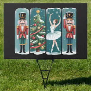 Nutcracker Christmas Ballet Holiday Scene Sign