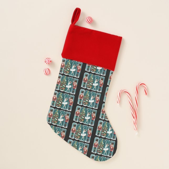Nutcracker Christmas Ballet Holiday Scene Stocking (Front)