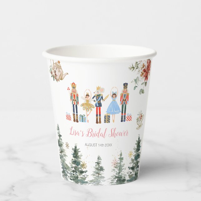 Nutcracker Christmas Bridal Shower Tea Paper Cups (Front)