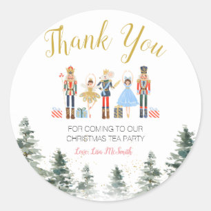 Nutcracker Christmas Bridal Shower Thank You Classic Round Sticker