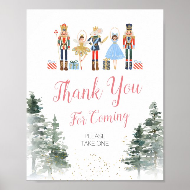 Nutcracker Christmas Bridal Shower Thank You Sign (Front)
