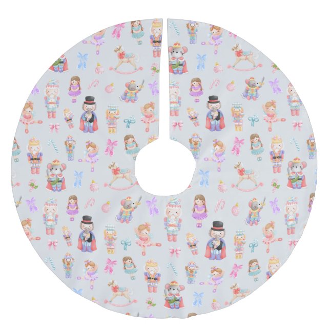 Nutcracker Christmas Brushed Polyester Tree Skirt (Front)