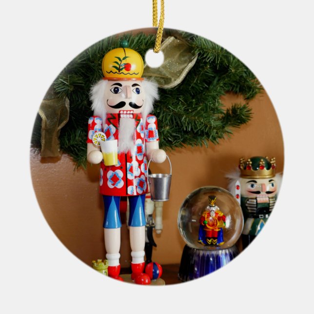 Nutcracker Christmas Ceramic Ornament (Front)