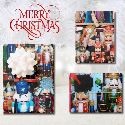 Nutcracker Christmas Colorful Nutcrackers Wrapping Paper Sheets