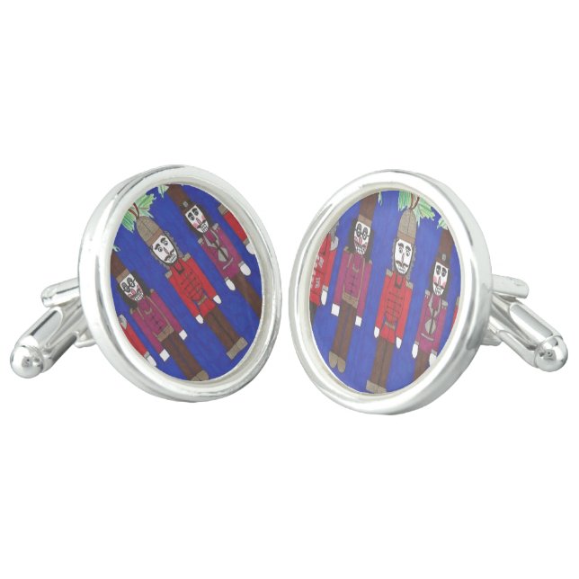 Nutcracker Christmas Cufflinks (Angled)